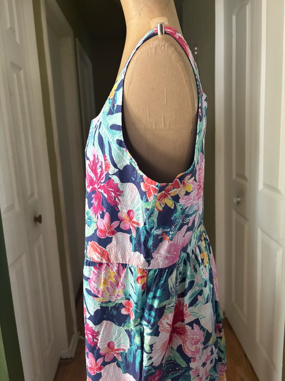 Tommy Bahama Perfectly Paradise Floral Stretch Cotton Midi Dress oversized M - Picture 6 of 12